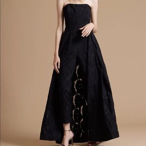 NWT - Evening Jacquard Jumpsuit with Skirt Overlay